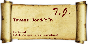 Tavasz Jordán névjegykártya